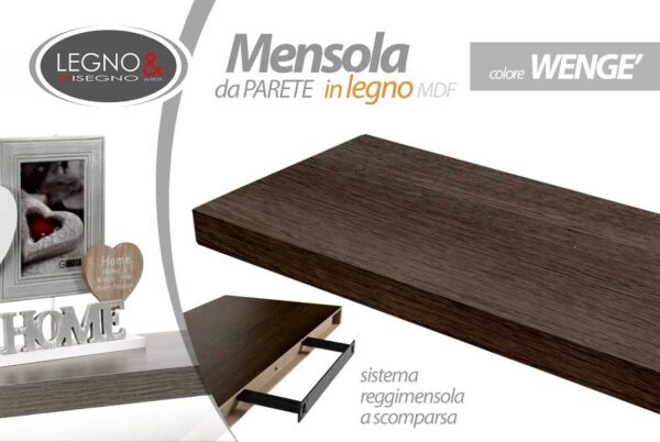 MENSOLA LEGNO WENGE 100*25*4