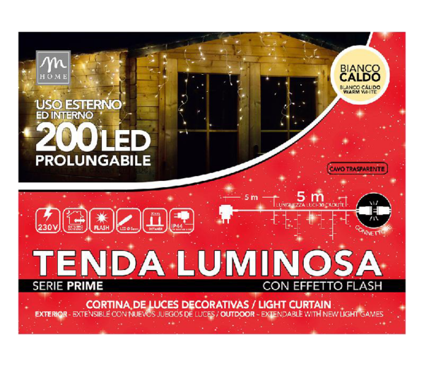 TENDA LED 200 LUCI BIANCO CALDO