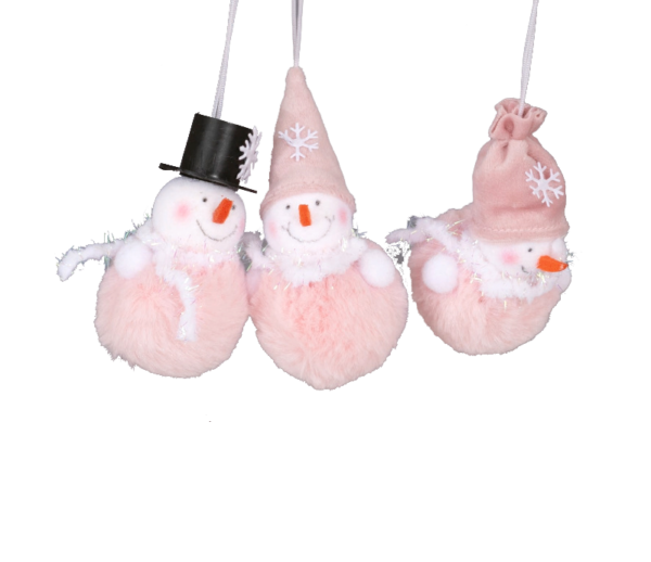 APPENDINO PUPAZZO DI NEVE ROSA 9CM