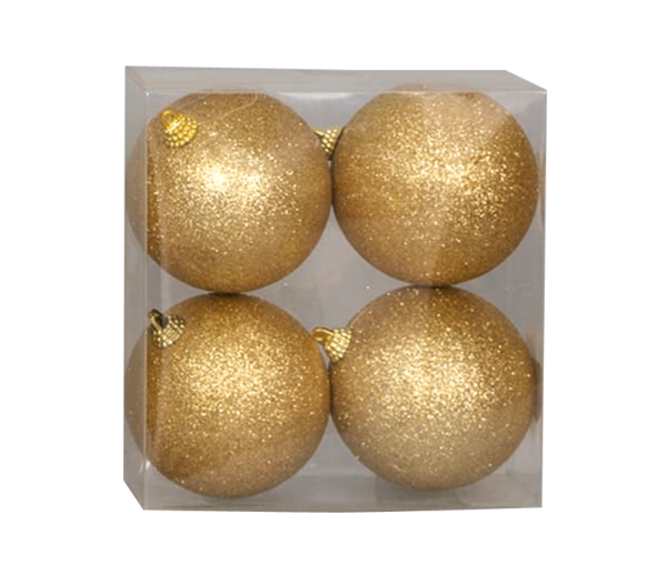 PALLA GLITTERATA 80MM ORO 4 PEZZI